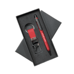 Bold Office Duo – Pen & Keychain Gift Set (Blue, Red, Black)