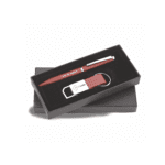 Elegant Brownish Red Pen & Keychain Set