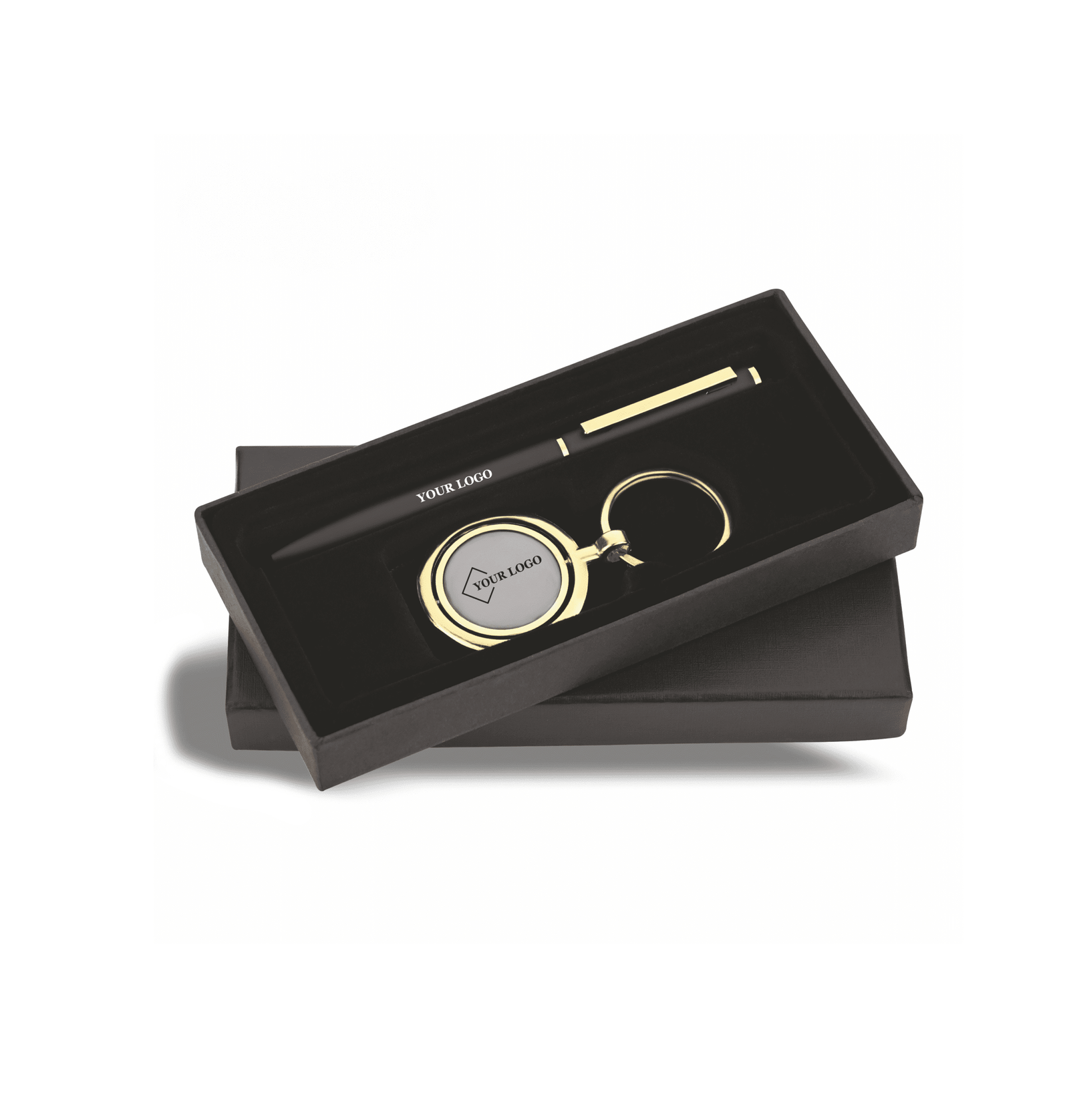 Gift Sets Images Web-238 Premium Gold Accent Pen & Keychain Set - Image 1