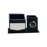 Premium Tabletop Clock & Stationery Holder