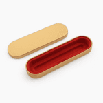 Luxury Gold Metal Pen Box with Velvet Red Interior
