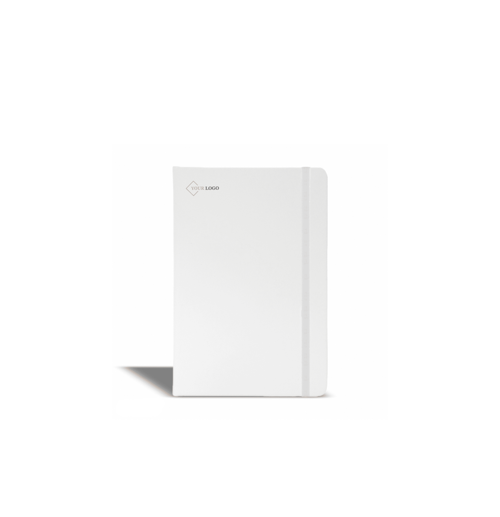 D 141 Classic Hardcover Notebook with Elastic Band White - Image 1