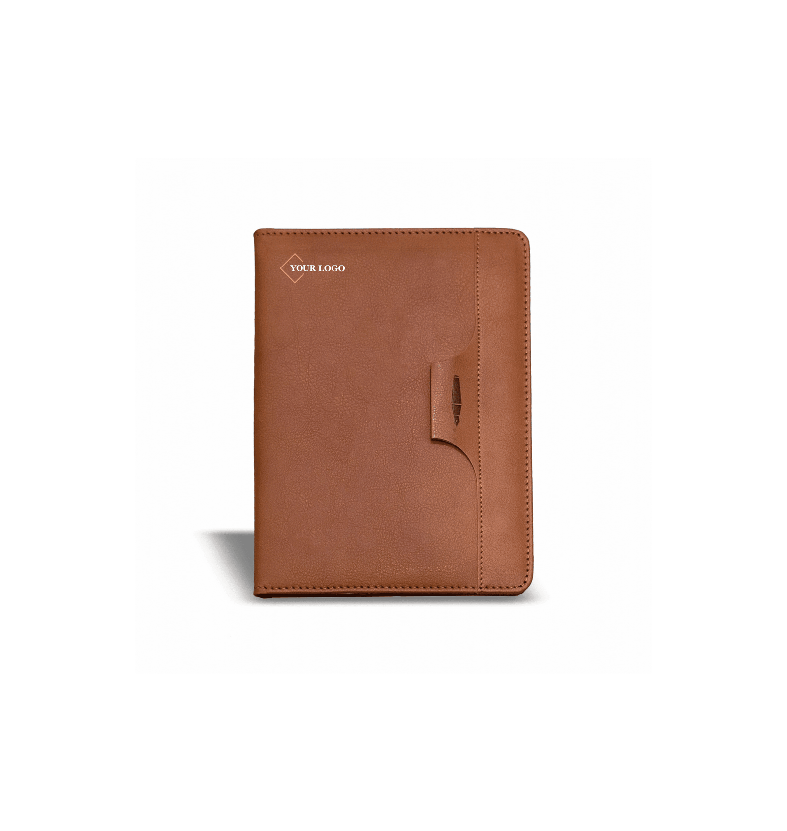D 161-2 PU Leather Executive Notebook with Pen Holder Brown - Image 1
