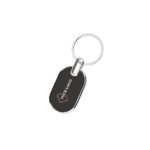 Oval Metal Keychain with Black Finish