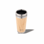 Bamboo Travel Mug with Stainless Steel Rim